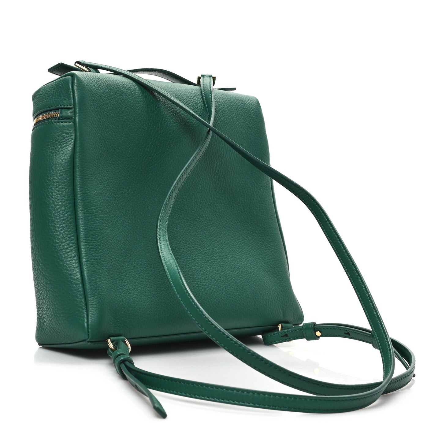 Grained Calfskin L23.5 Extra Pocket Backpack Forest Leaves