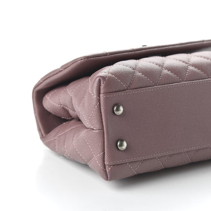 Chanel Caviar Lizard Quilted Mini Coco Handle Flap Pink Burgundy 6 of 10