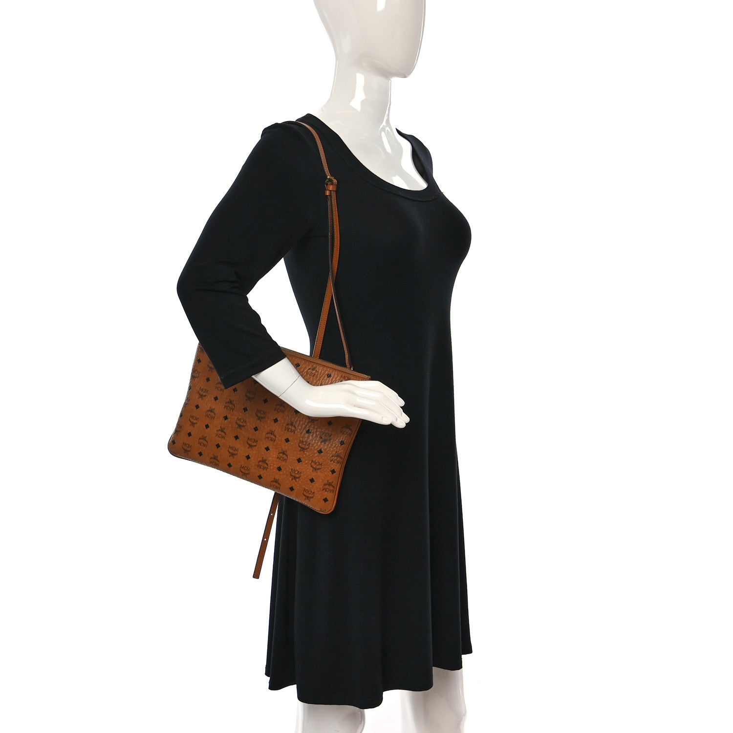 MCM Visetos Medium Crossbody Pouch Cognac 2 of 8