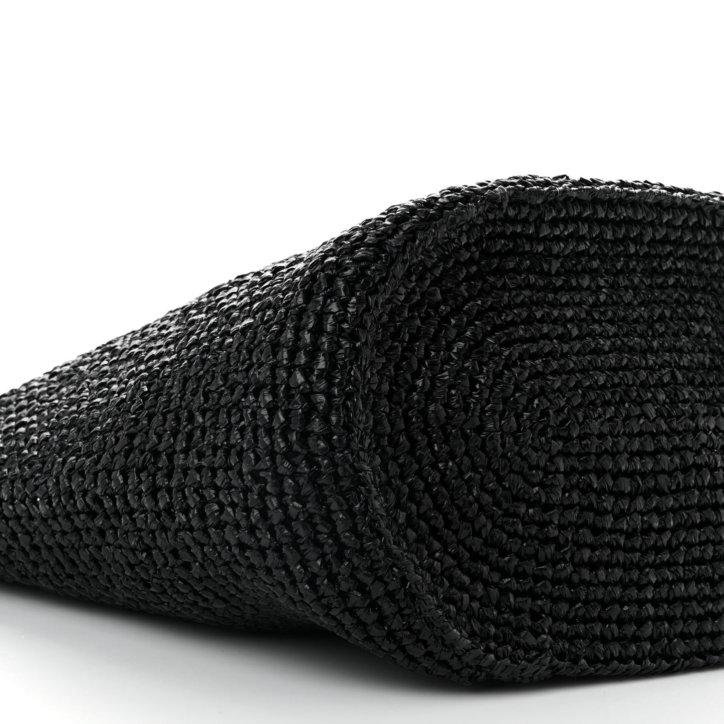 Raffia Woven Large Le Cagole Panier Tote Black