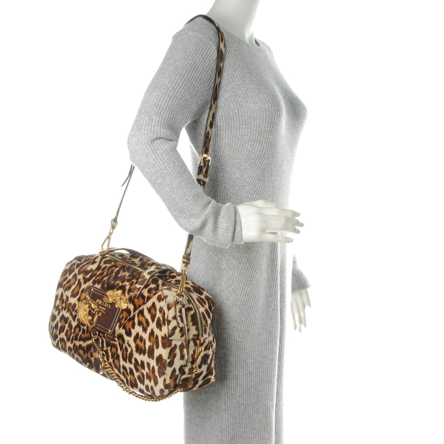 Calf Hair Leopard Print Bauletto