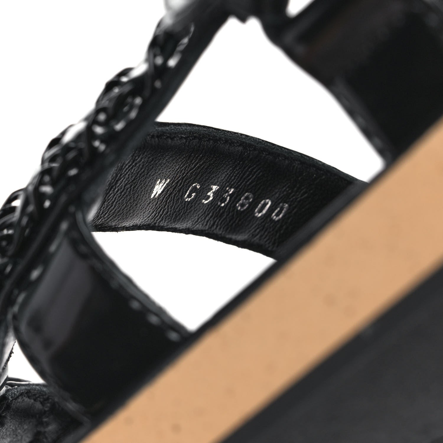 Chanel Laminated Goatskin Chain Sandals 39 Black 8 of 9