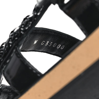 Chanel Laminated Goatskin Chain Sandals 39 Black 8 of 9
