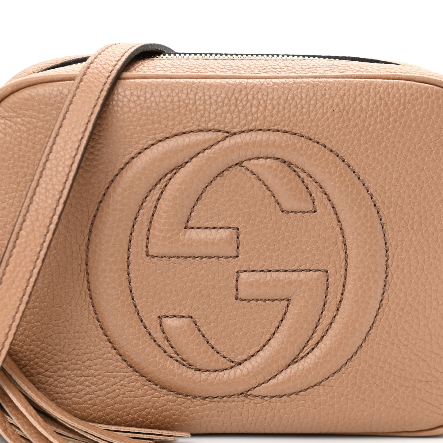 Pebbled Calfskin Small Soho Disco Bag Camelia