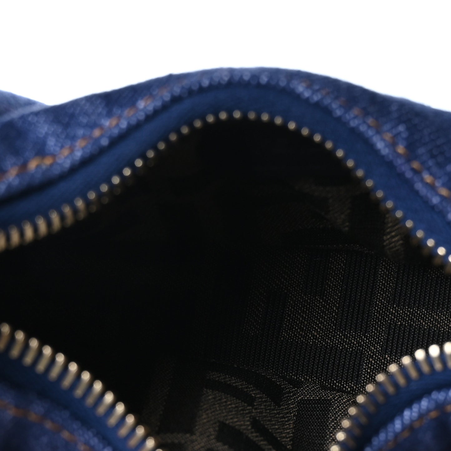 Denim Shiny Nappa Nano Fendigraphy Hobo Charm Blue Moro