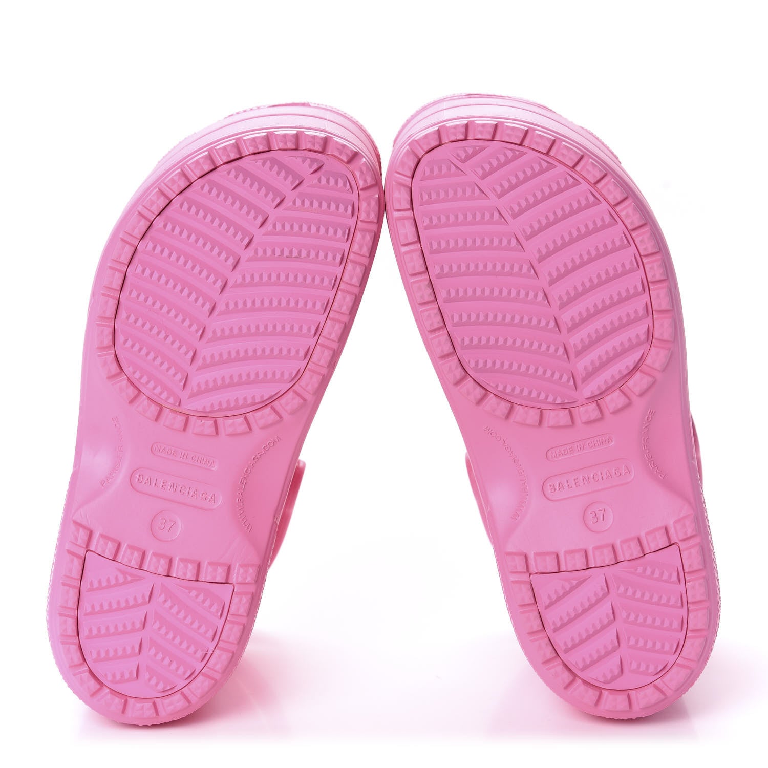 Balenciaga X CROCS Rubber Textured Womens Platform Sandals 37 Rose Bonbon 6 of 10