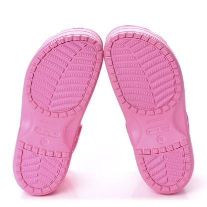 Balenciaga X CROCS Rubber Textured Womens Platform Sandals 37 Rose Bonbon 6 of 10