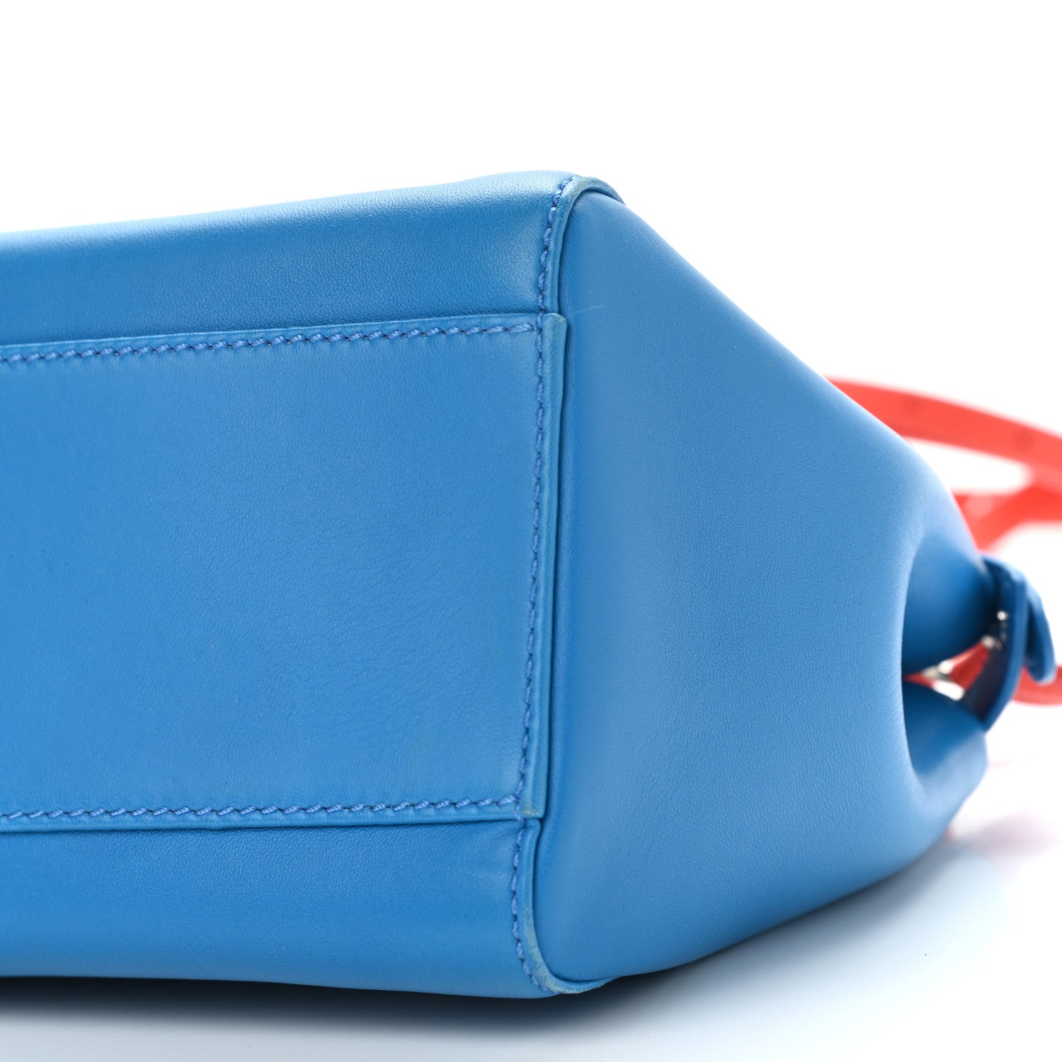 Fendi Nappa Colorblock Mini Peekaboo Iconic Satchel Blue Royal Papavero Cuoio 10 of 11