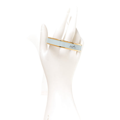 Hermes Enamel Printed Caleche Wide Bracelet Vert Aqua 2 of 5
