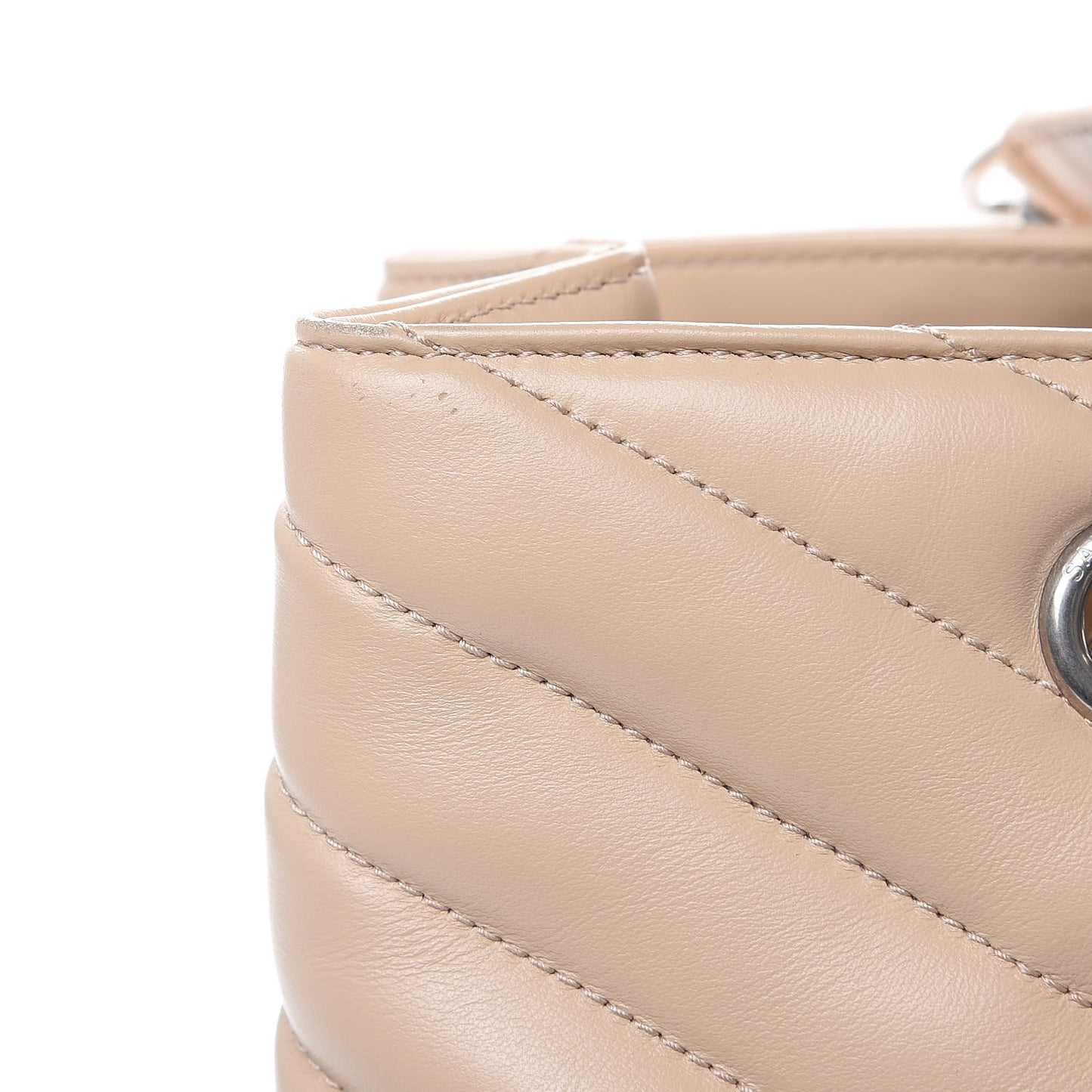 Calfskin Y Quilted Monogram Large Loulou Shopper Nude Powder