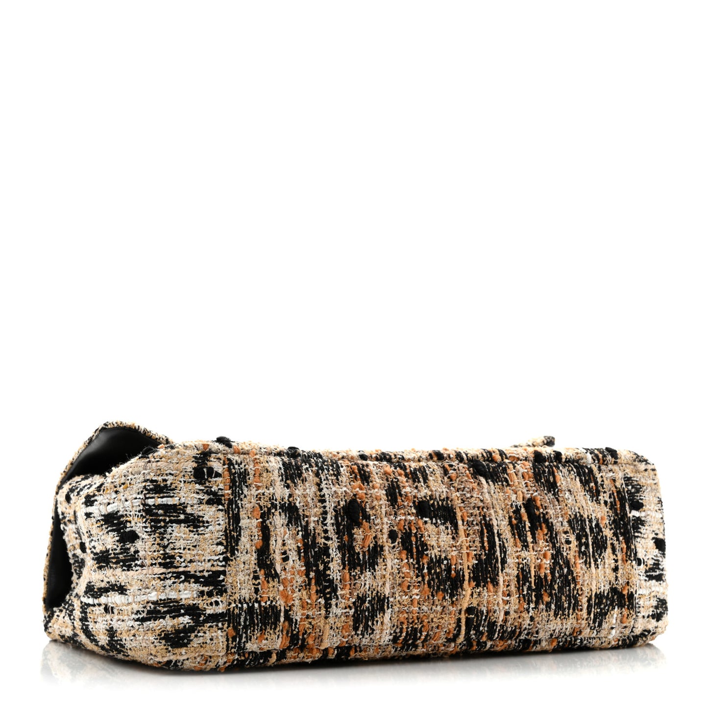 Tweed Mixed Fibers Leopard Print Small Souplissimo Maxi Flap Brown Black White