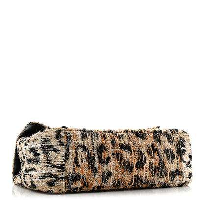 Chanel Tweed Mixed Fibers Leopard Print Small Souplissimo Maxi Flap Brown Black White 4 of 11
