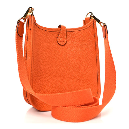Hermes Taurillon Clemence Evelyne TPM Orange 3 of 11