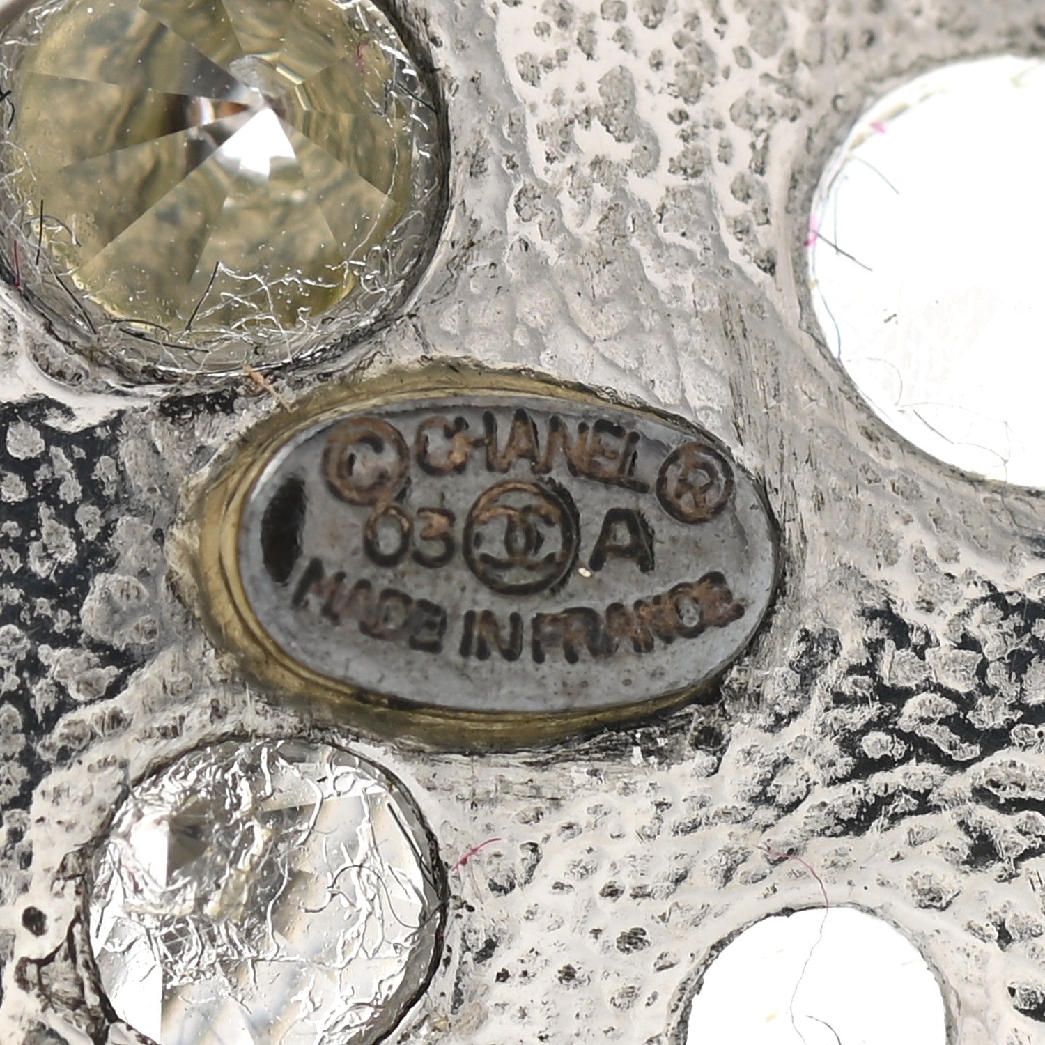 Chanel Crystal CC 4 Leaf Clover Brooch Silver 4 of 5