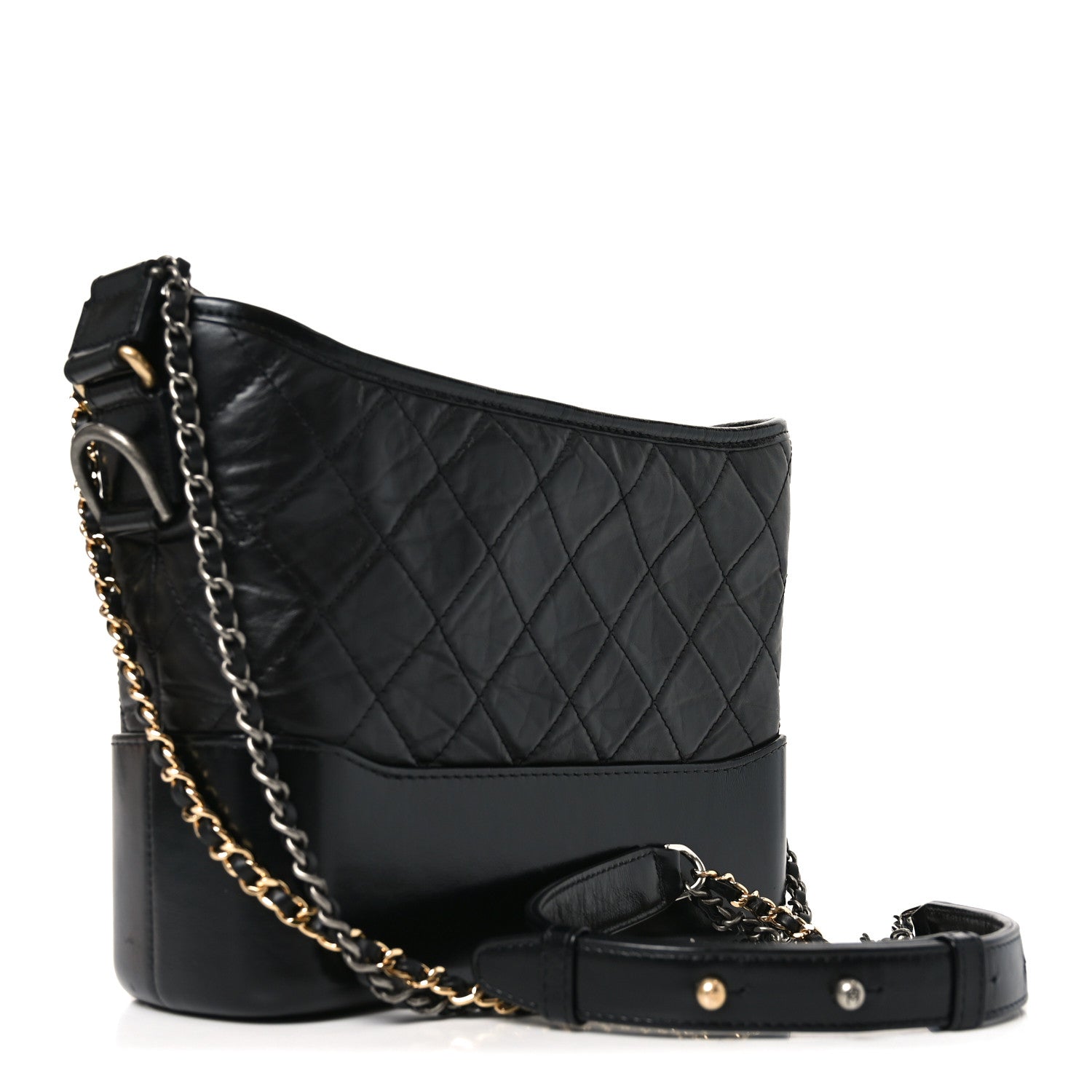 Chanel Aged Calfskin Quilted New Medium Gabrielle Hobo Black 3 of 10