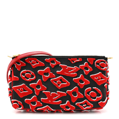 Louis Vuitton X UF Tufted Monogram Pochette Accessories Black Red Black Red 1 of 8