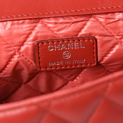 Chanel Lambskin Quilted Flap Cosmetic Case Red 5 of 6