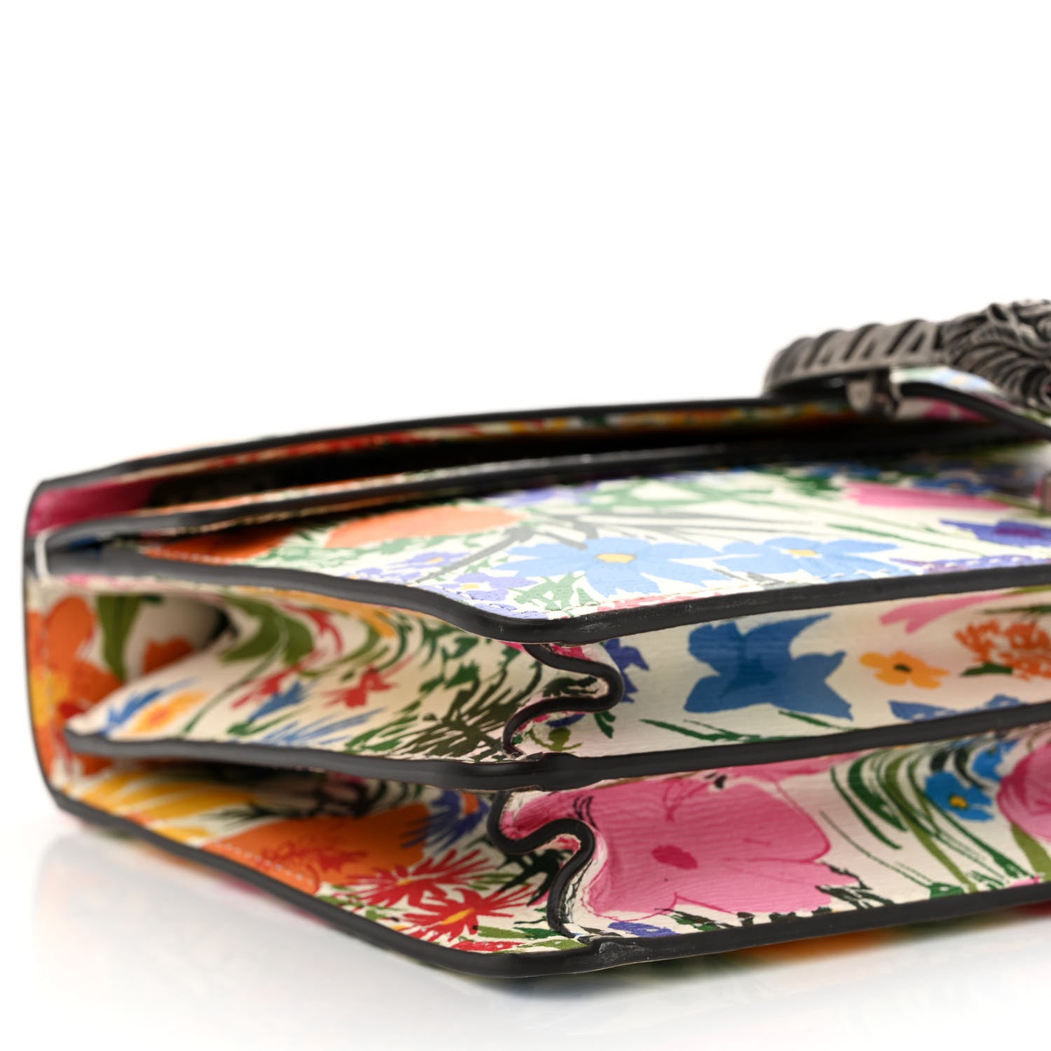 Gucci X KEN SCOTT New Shangai Calfskin Jardin D'Avril Floral Print Small Dionysus Shoulder Bag Ivory Pink 9 of 10