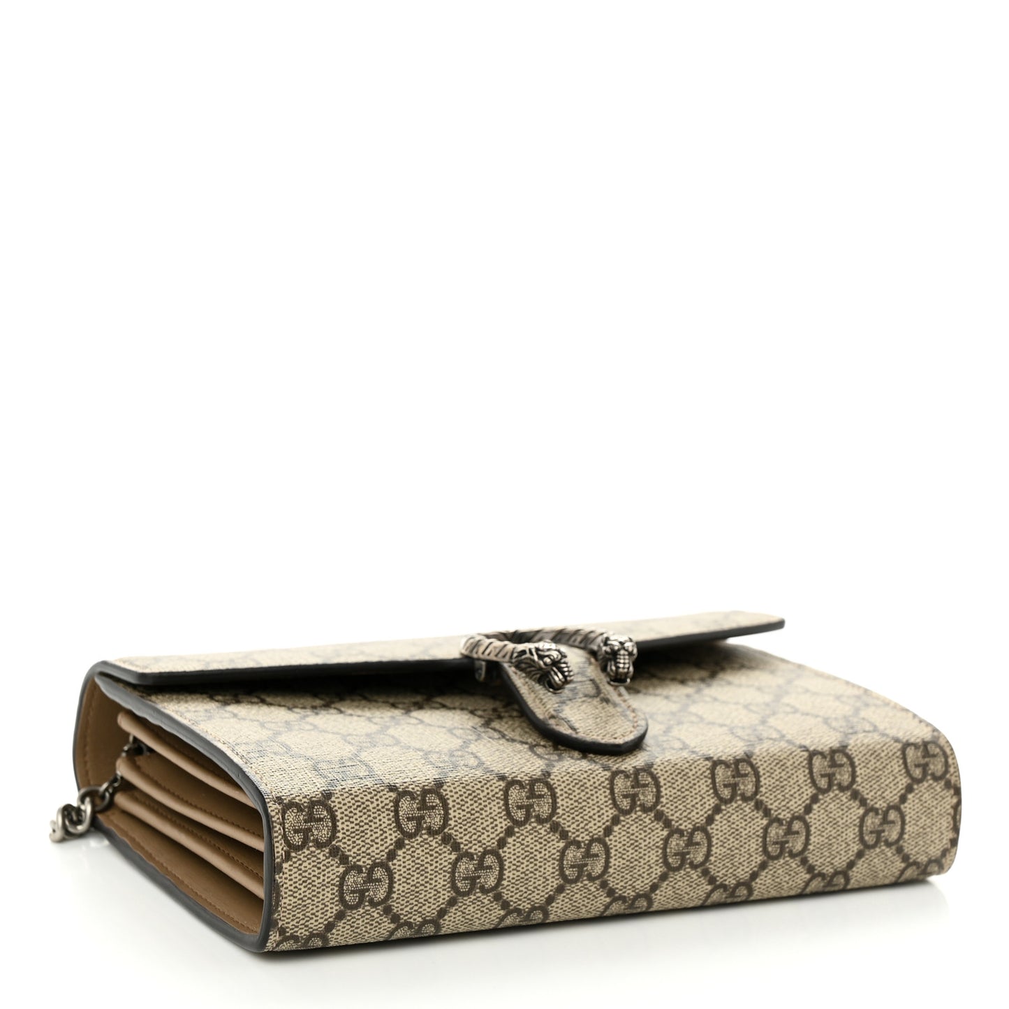 GG Supreme Monogram Mini Dionysus Chain Wallet Beige Taupe