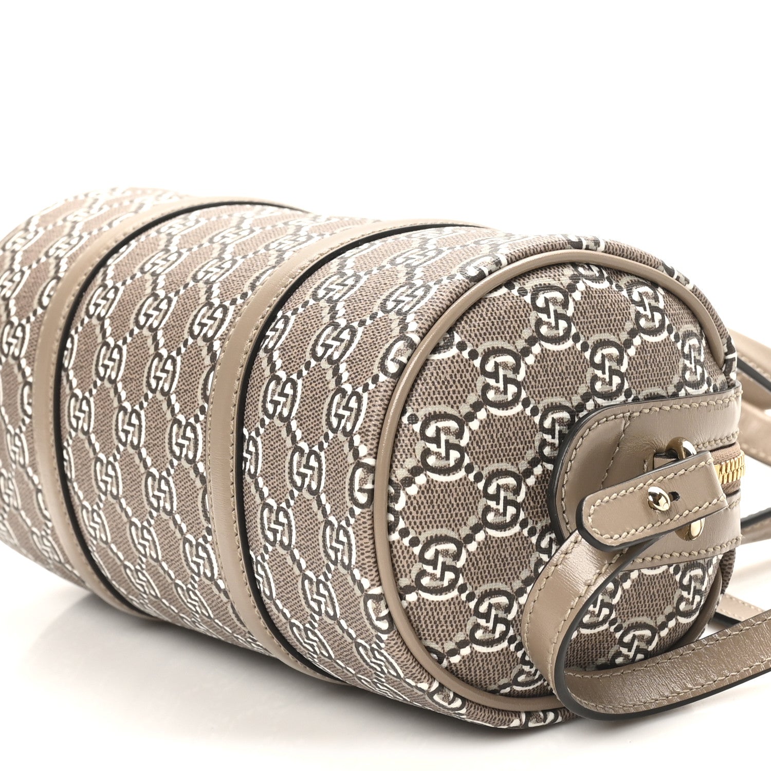 Gucci GG Shadow Monogram Ophidia Top Handle Bowler Bag Taupe