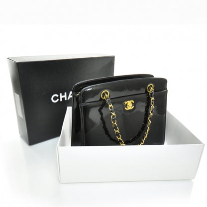 Chanel Patent Handbag Black 6 of 9