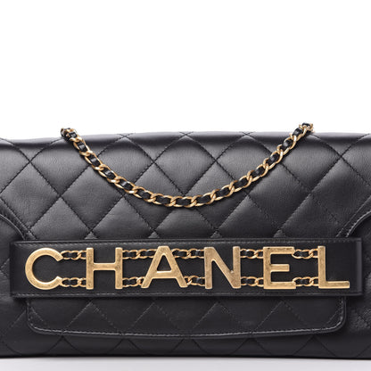 Chanel Calfskin Quilted Enchained Clutch Black 10 of 11