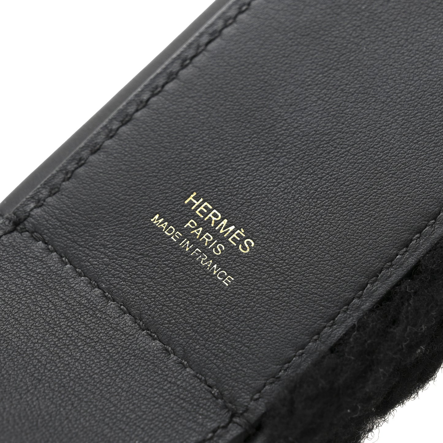 Swift Shearling Pocket Kelly Pluch Shoulder Strap Black