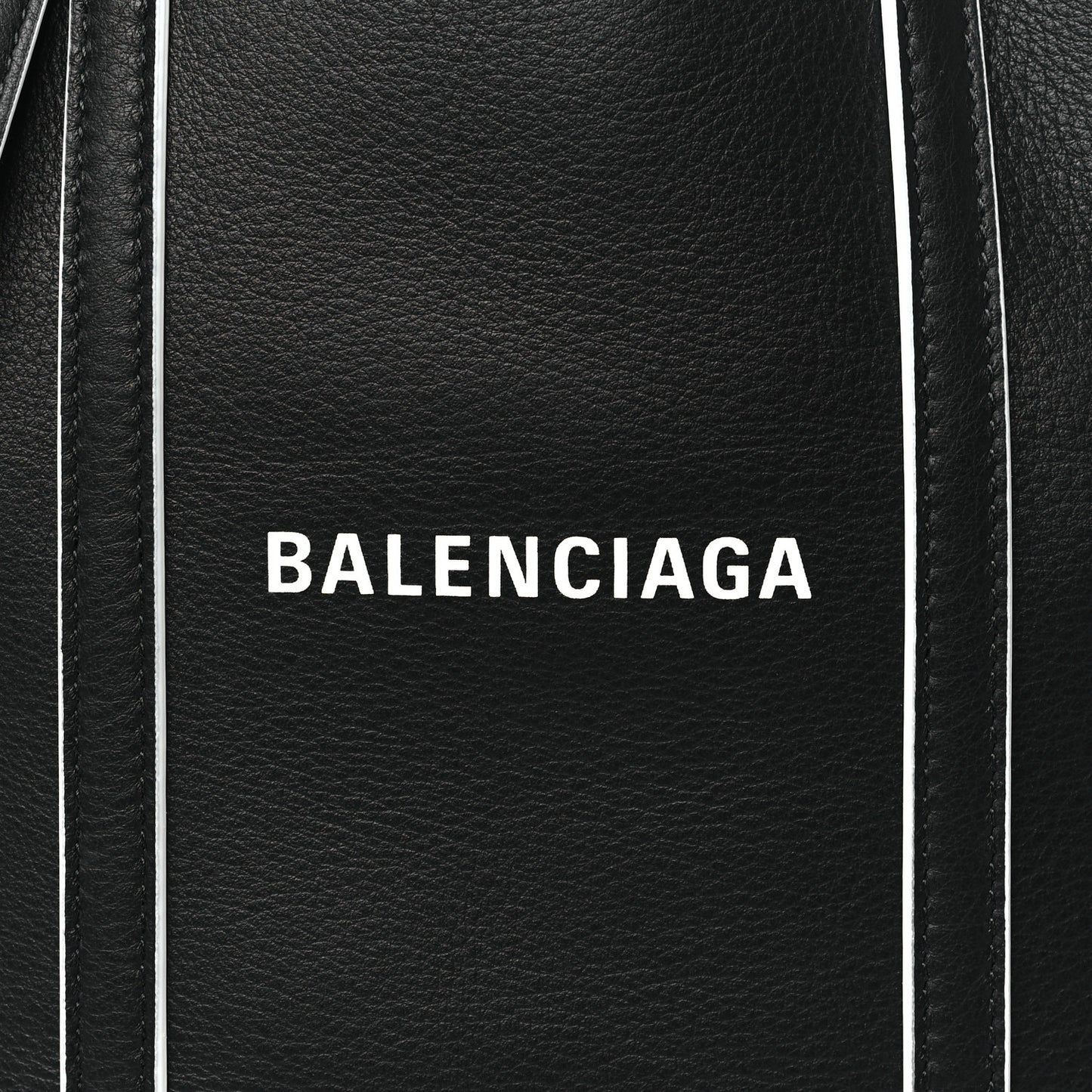 Smooth Calfskin Logo Double Sided XXS Everyday Tote Black White