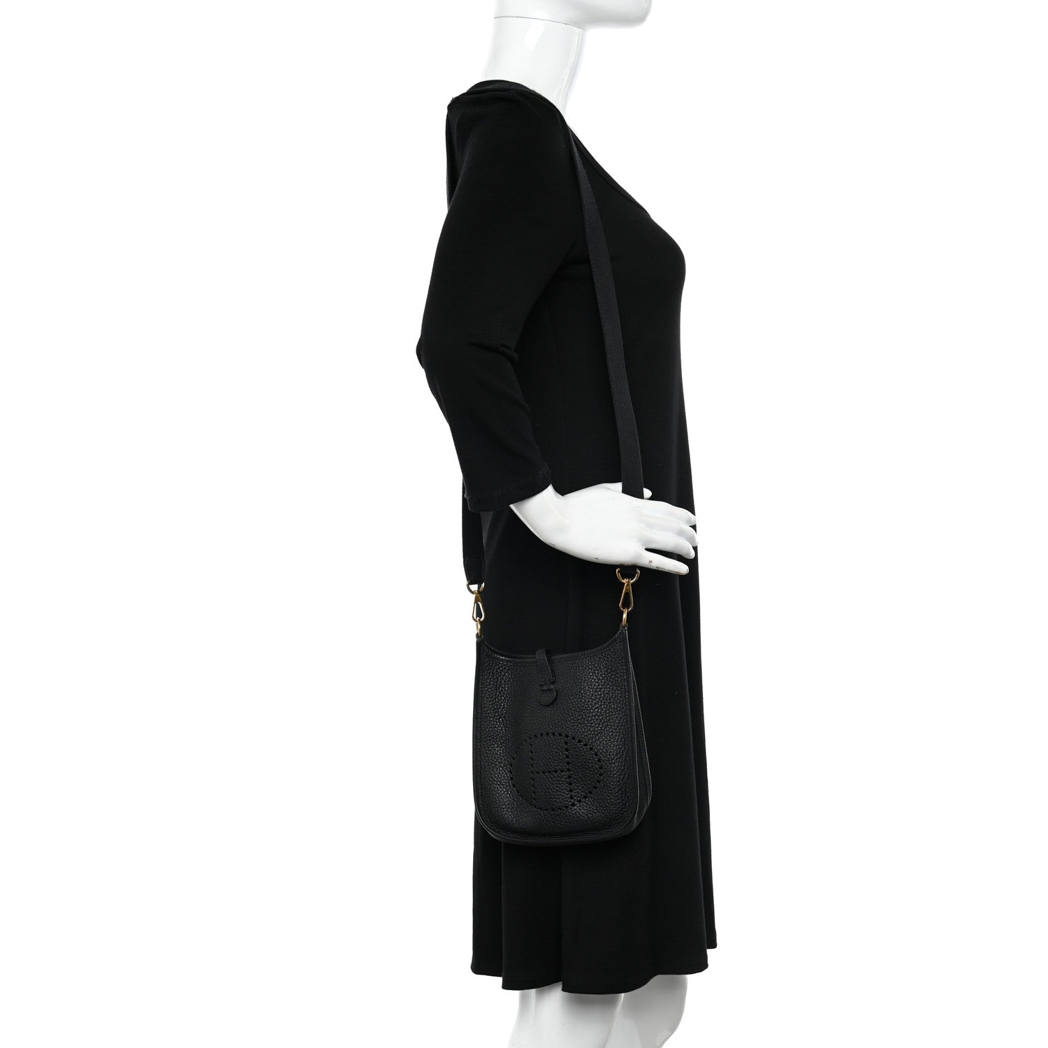 Hermes Taurillon Clemence Evelyne TPM Black 2 of 11