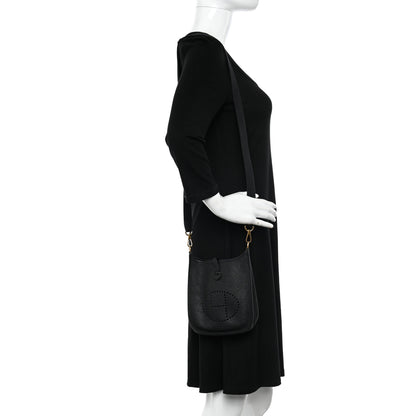 Hermes Taurillon Clemence Evelyne TPM Black 2 of 11