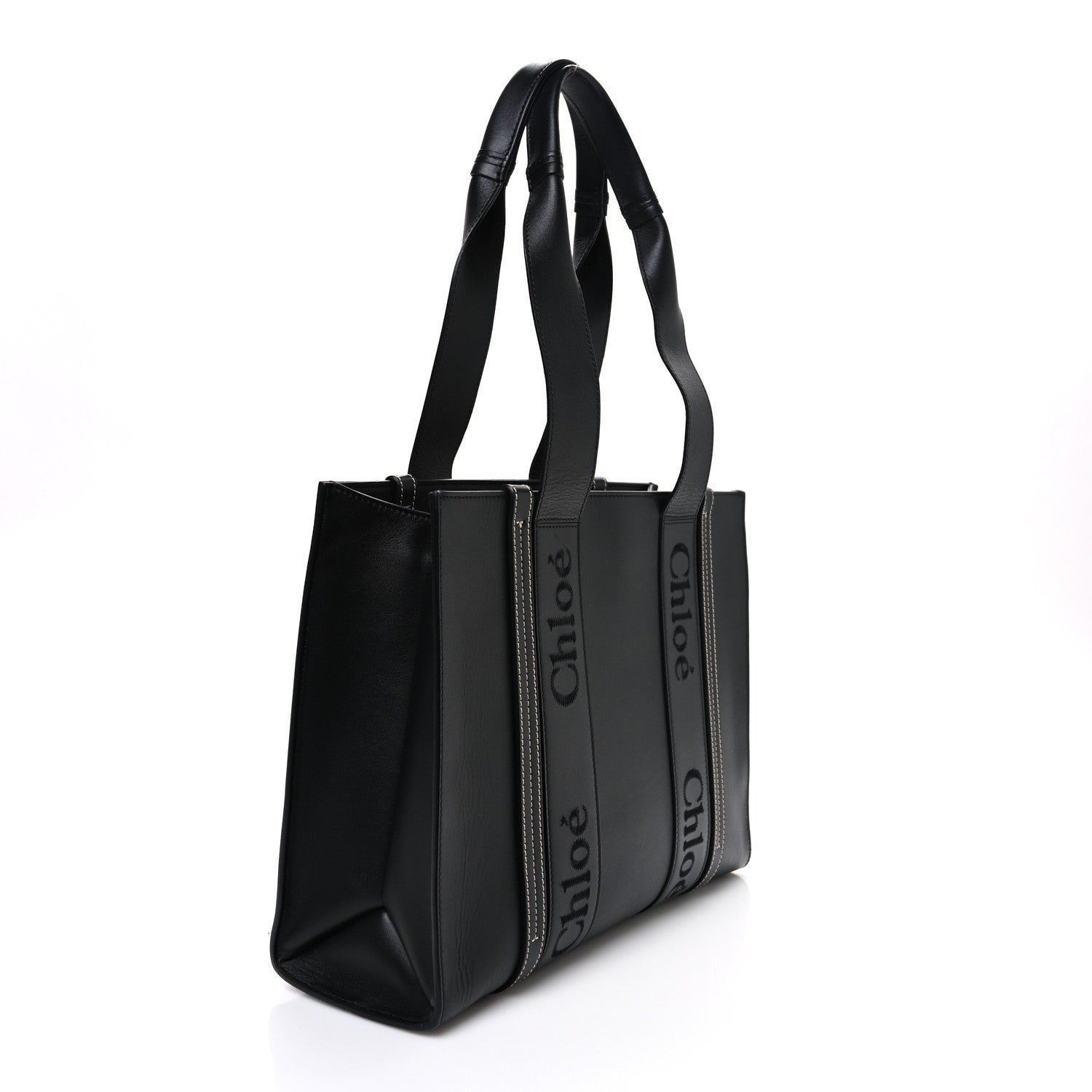 Chloe Calfskin Medium Woody Tote Black 2 of 10