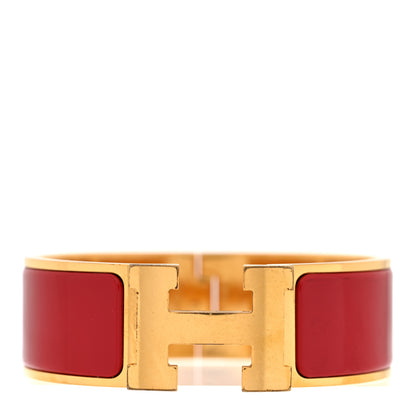 Hermes Enamel Wide Clic Clac H Bracelet PM Rouge Piment 1 of 4