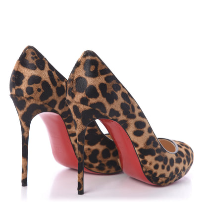 Christian Louboutin Calf Hair Leopard Print Filo 120 Pumps 40.5 Leopard Black 4 of 6