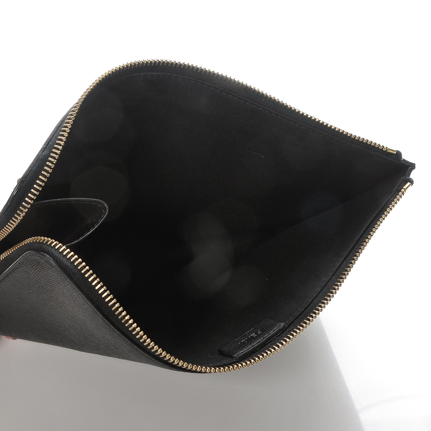 Fendi Vitello Elite Monster Eyes Studded Zip Around Pouch Black 5 of 8