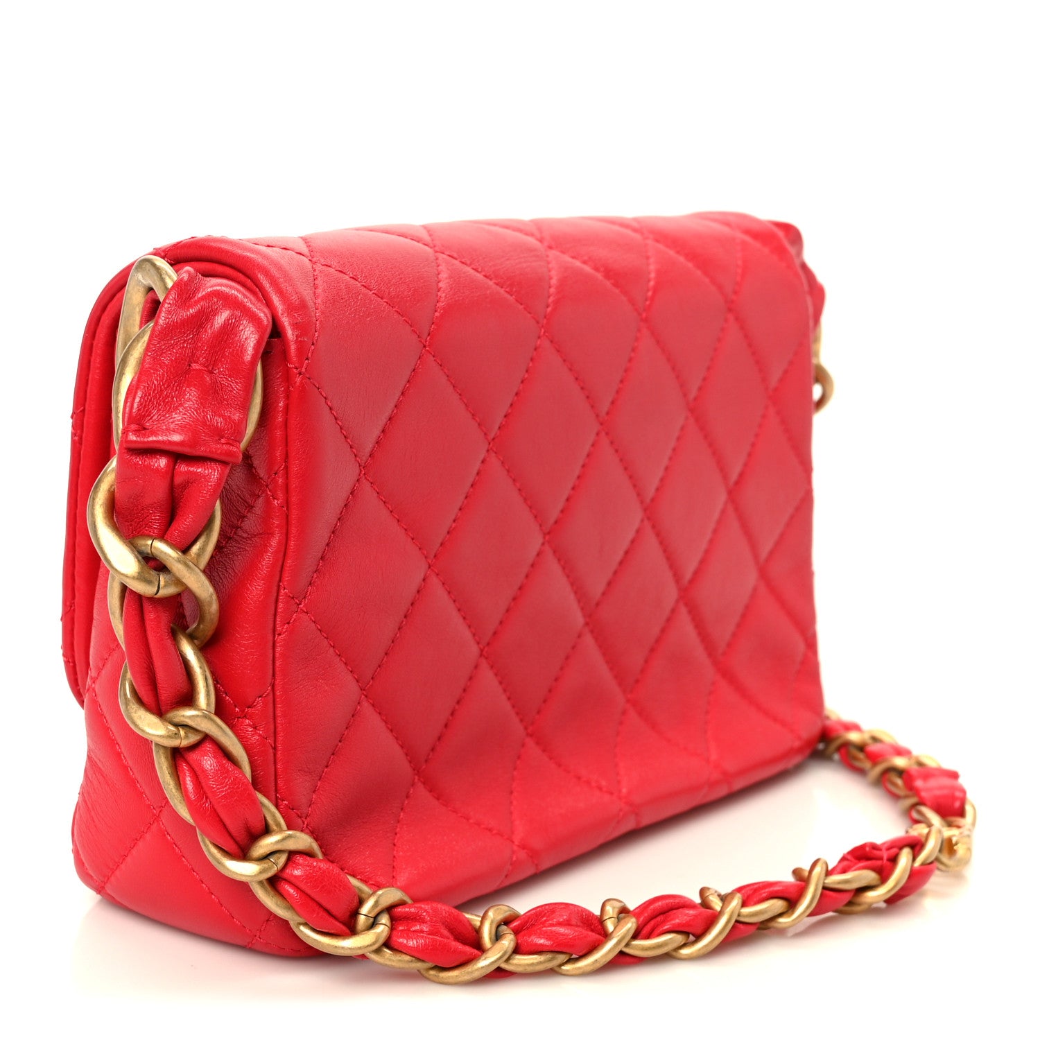 Chanel Lambskin Quilted Small Flap Red 3 of 10