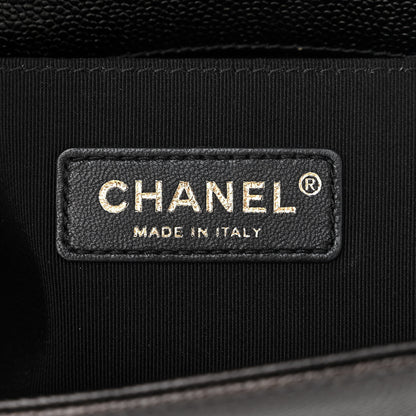 Chanel Caviar Chevron Quilted Small Boy Flap Black 6 of 10