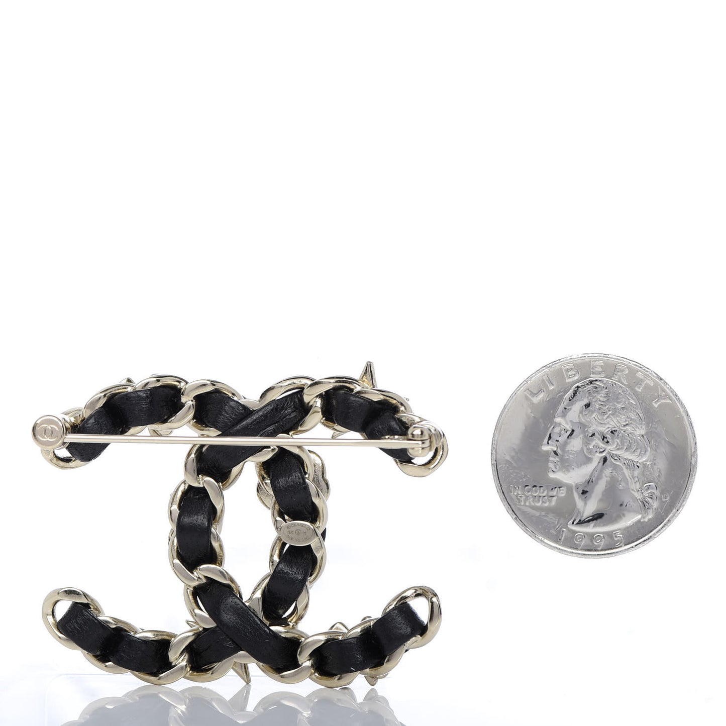 Lambskin Pearl Strass Sergeant Brooch Gold