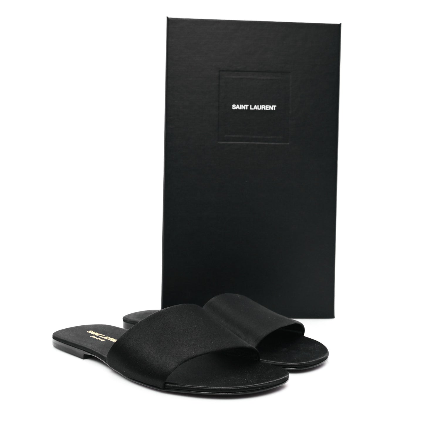 Satin Mens Carlyle Slide Sandals 41 Black