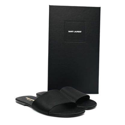 Saint Laurent Satin Mens Carlyle Slide Sandals 41 Black 10 of 10