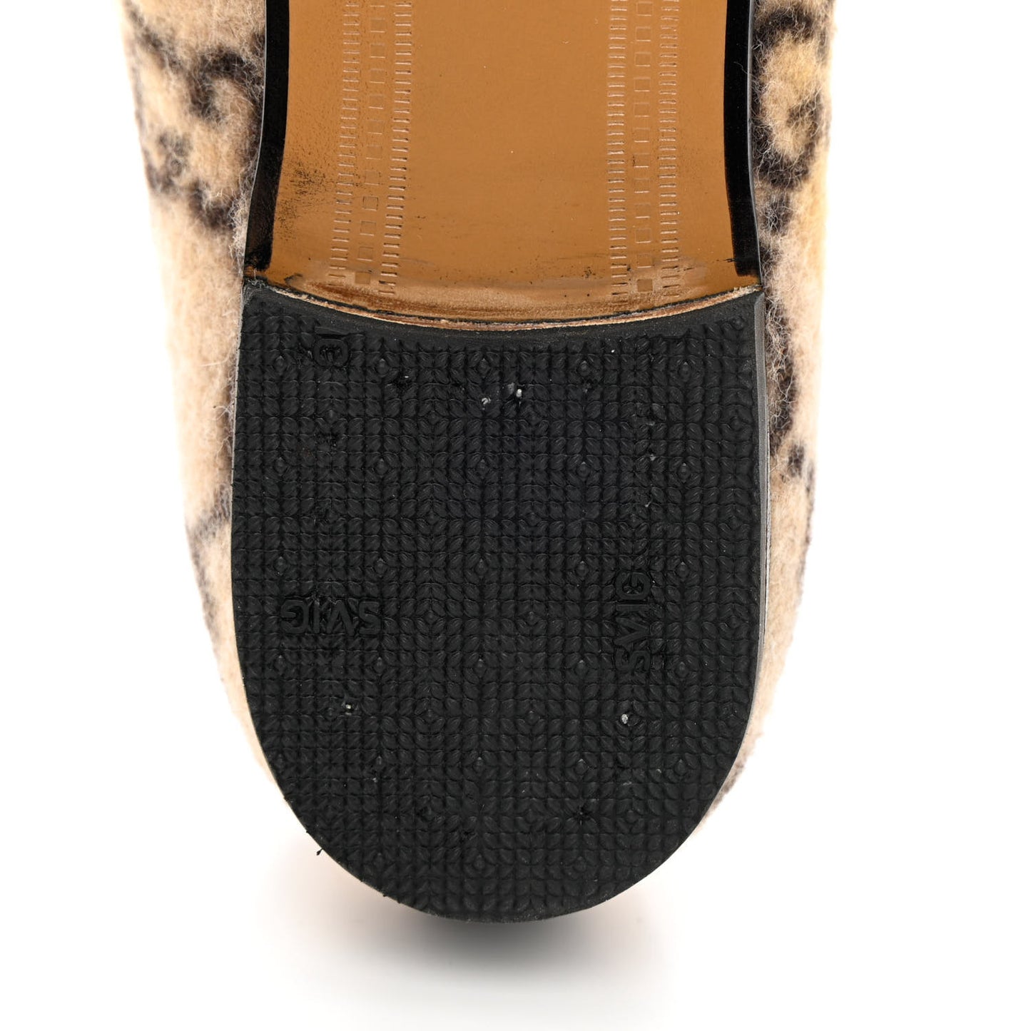 Covered Wool GG Monogram Womens Jordaan Loafers 36 Beige Ebony Black