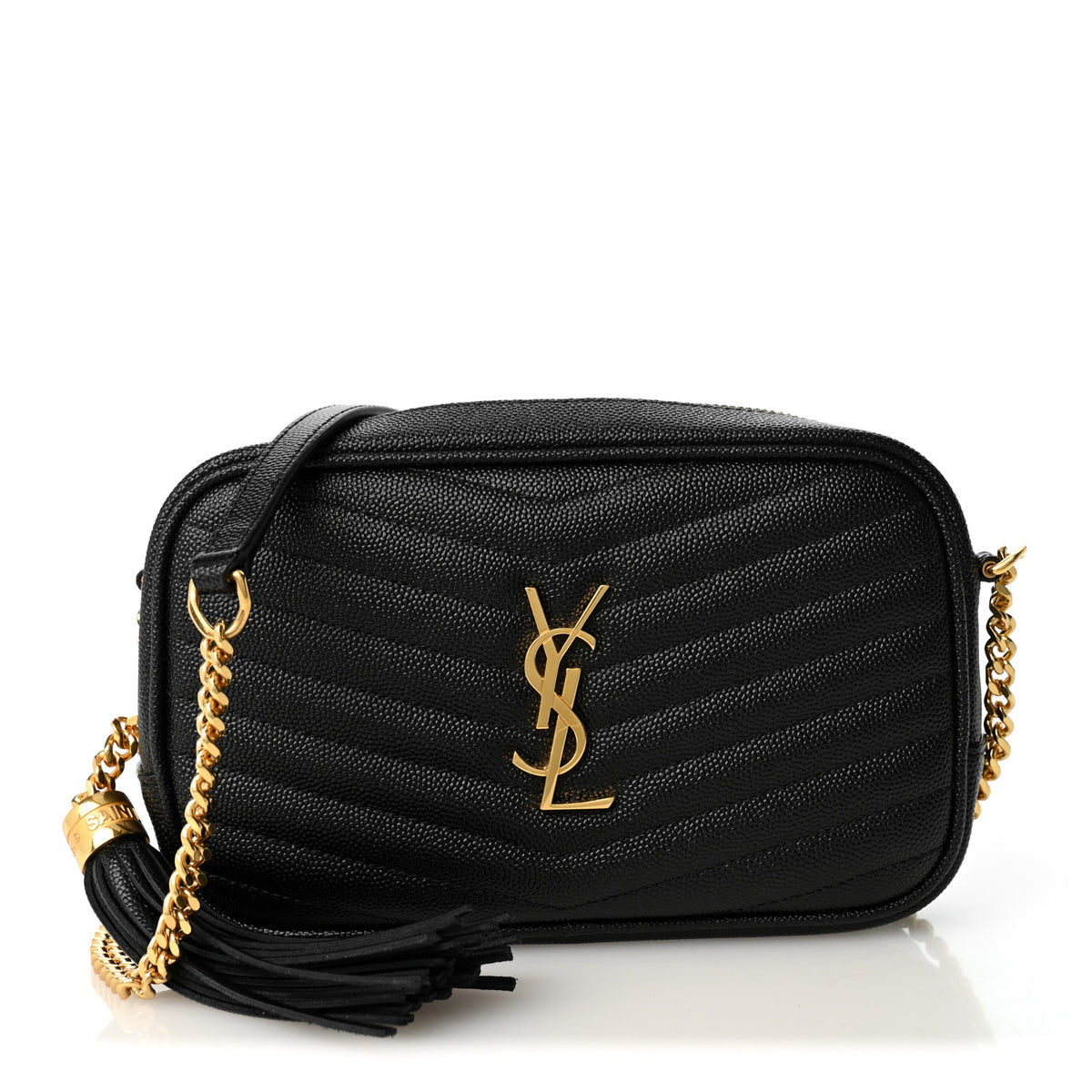 Grain De Poudre Matelasse Monogram Mini Lou Camera Bag Black
