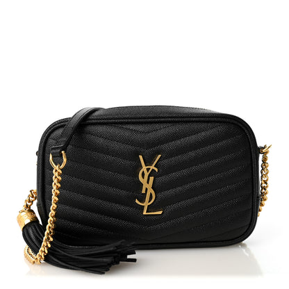 Saint Laurent Grain De Poudre Matelasse Monogram Mini Lou Camera Bag Black 1 of 9