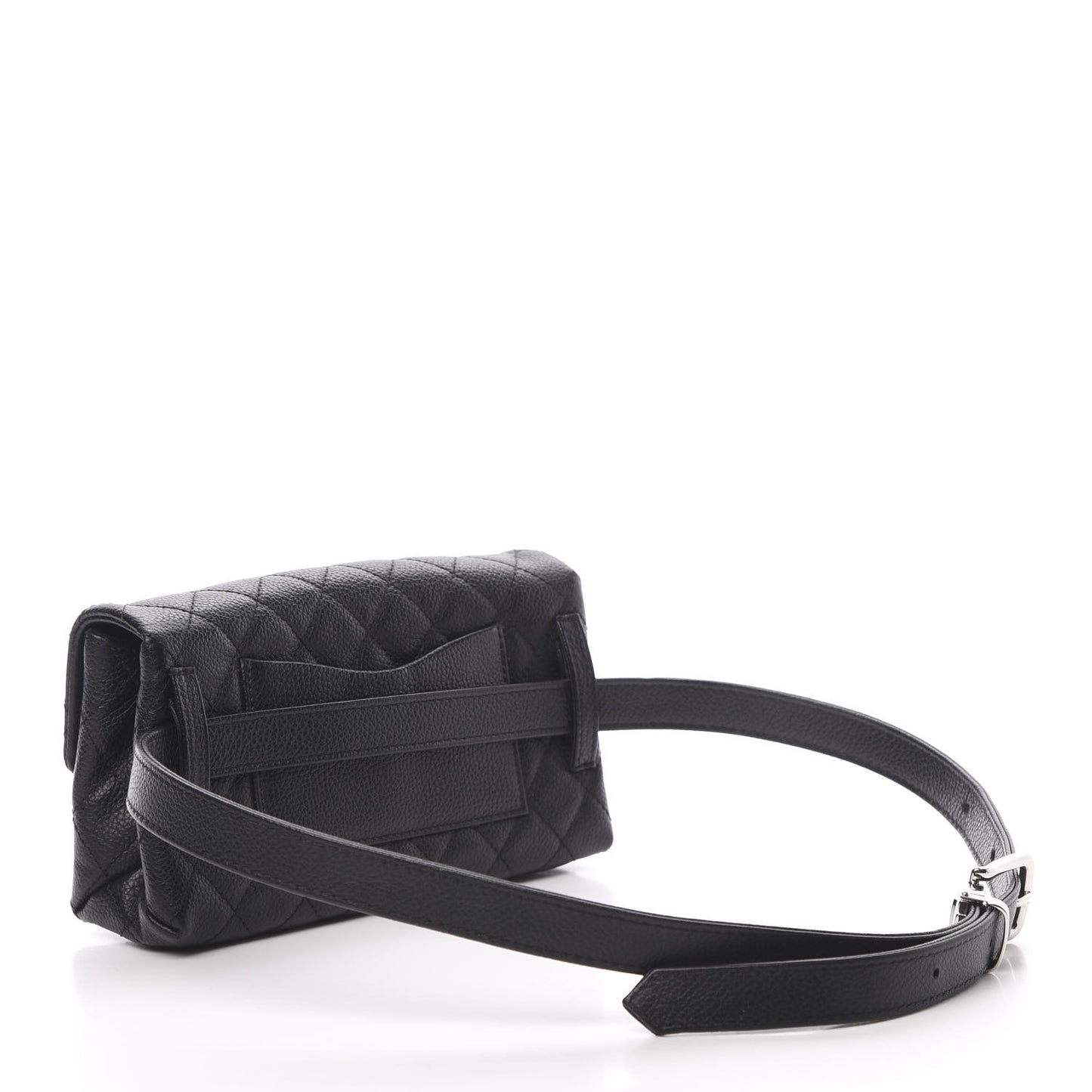 Grained Calfskin Quilted 2.55 Reissue Flap Belt Bag Clutch Black