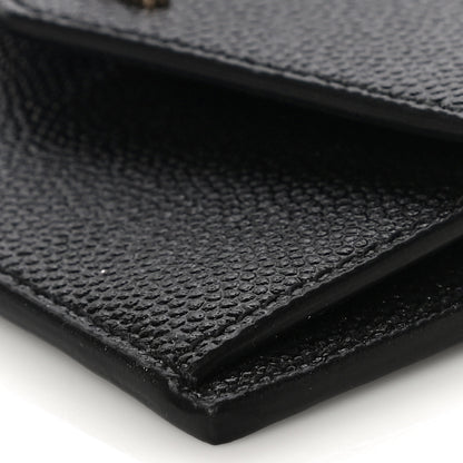 Saint Laurent Grain De Poudre Uptown Monogram Card Case Black 9 of 10