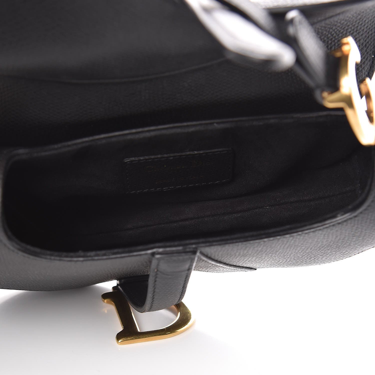 Christian Dior Grained Calfskin Mini Saddle Bag Black 5 of 8