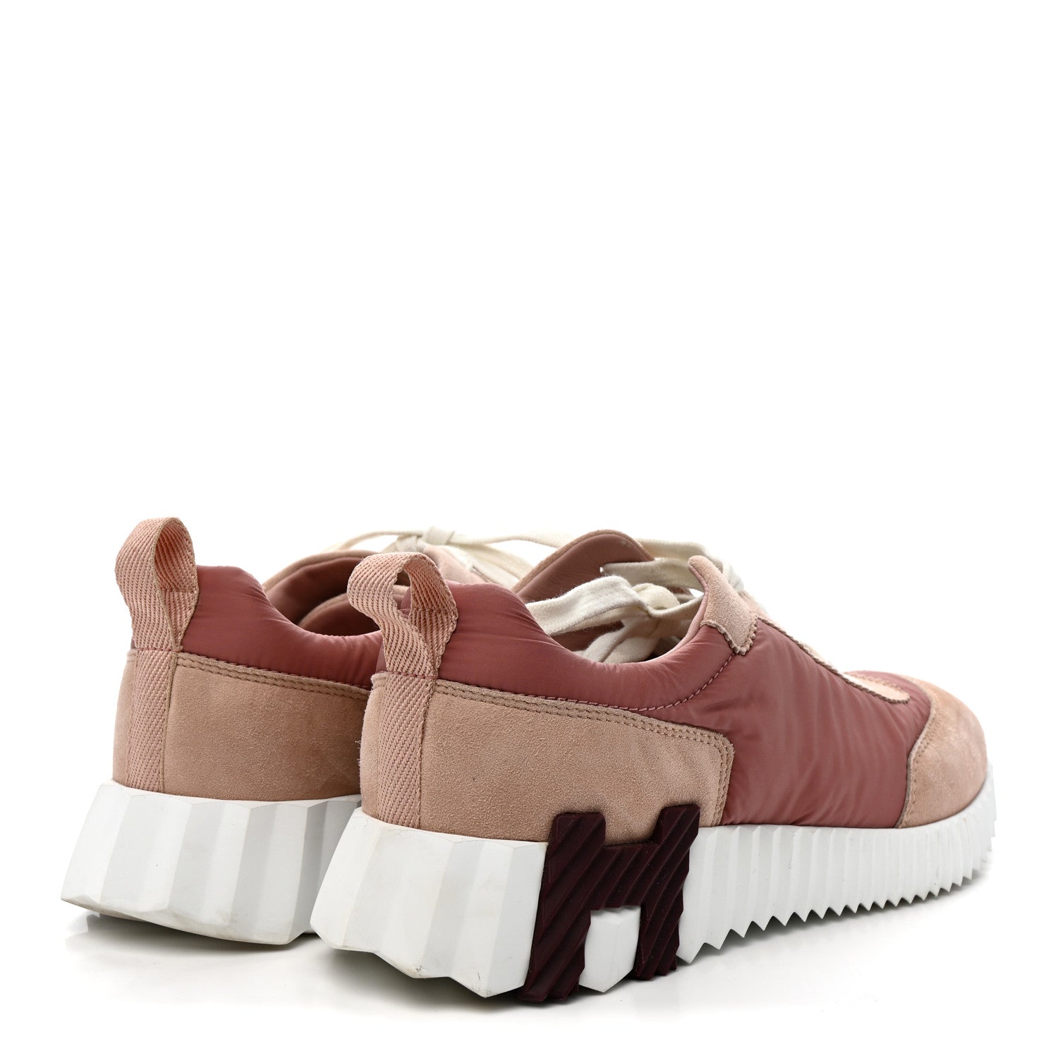 Hermes Parachute Fabric Suede Goatskin Bouncing Sneakers  Rose Rose Opaline 5 of 11
