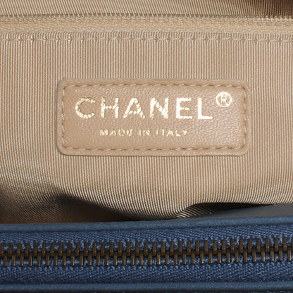 Chanel Calfskin CC Crown Small Tote Blue 8 of 9