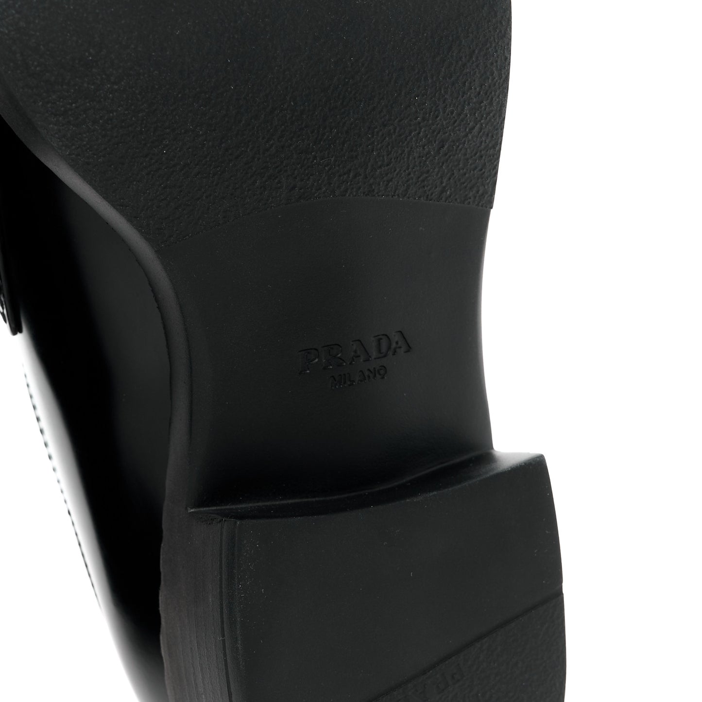 Spazzolato Metal Triangle Logo 50mm Lug Sole Loafers 39 Black