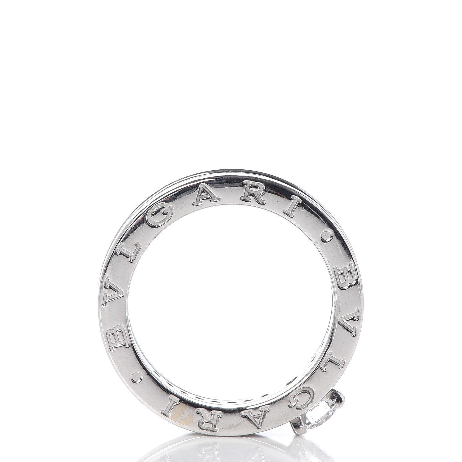 Bulgari 18K White Gold Diamond B.Zero1 Engagement Ring 55 7.25 4 of 5