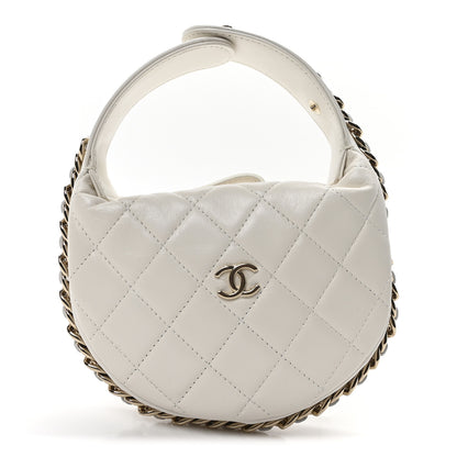Chanel Lambskin Quilted Chain Around Pouch White 1 of 10